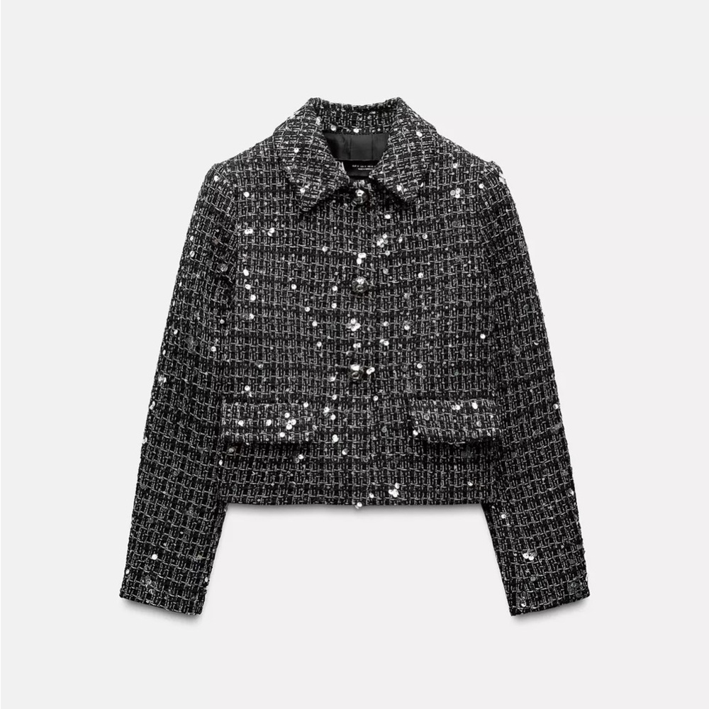Zara Black Tweed Blazer